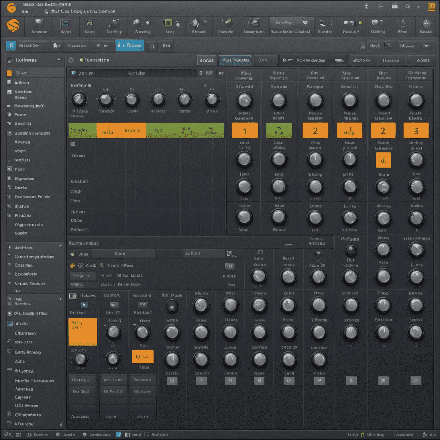 Step-by-step visual guide showing the FL Studio interface for creating a new sampler channel and loading samples